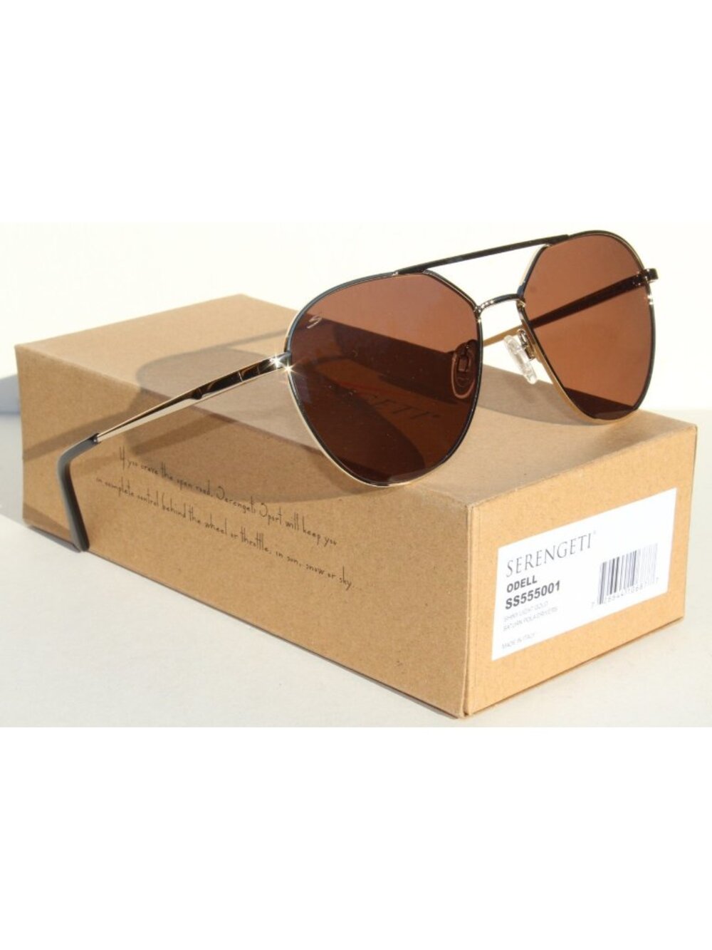 SERENGETI Odell POLARIZED Sunglasses Light Gold/Saturn Drivers SS555001 NEW